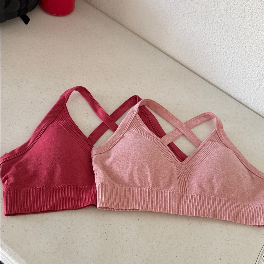 Seamless Crossback Sports Bralette - Rose & Dusty Rose